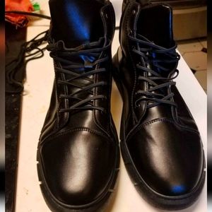 Black combat boots